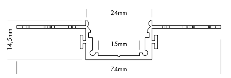 Aluminiumprofil M-Line Drywall Linear, 2m - PROLED | Bellalite