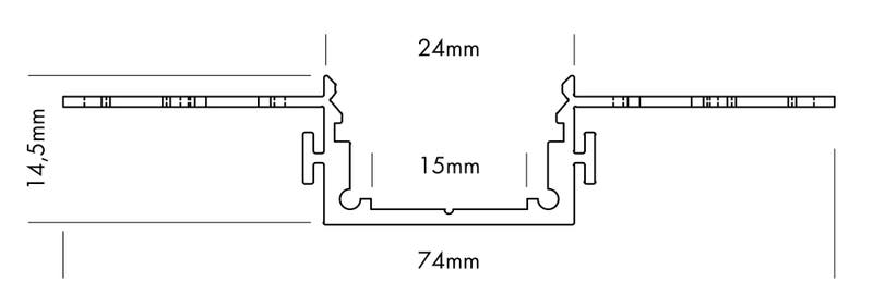 Aluminiumprofil M-Line Drywall Linear, 2m - PROLED | Bellalite Aluminiumprofil M-Line Drywall Linear, 2m - PROLED | Bellalite