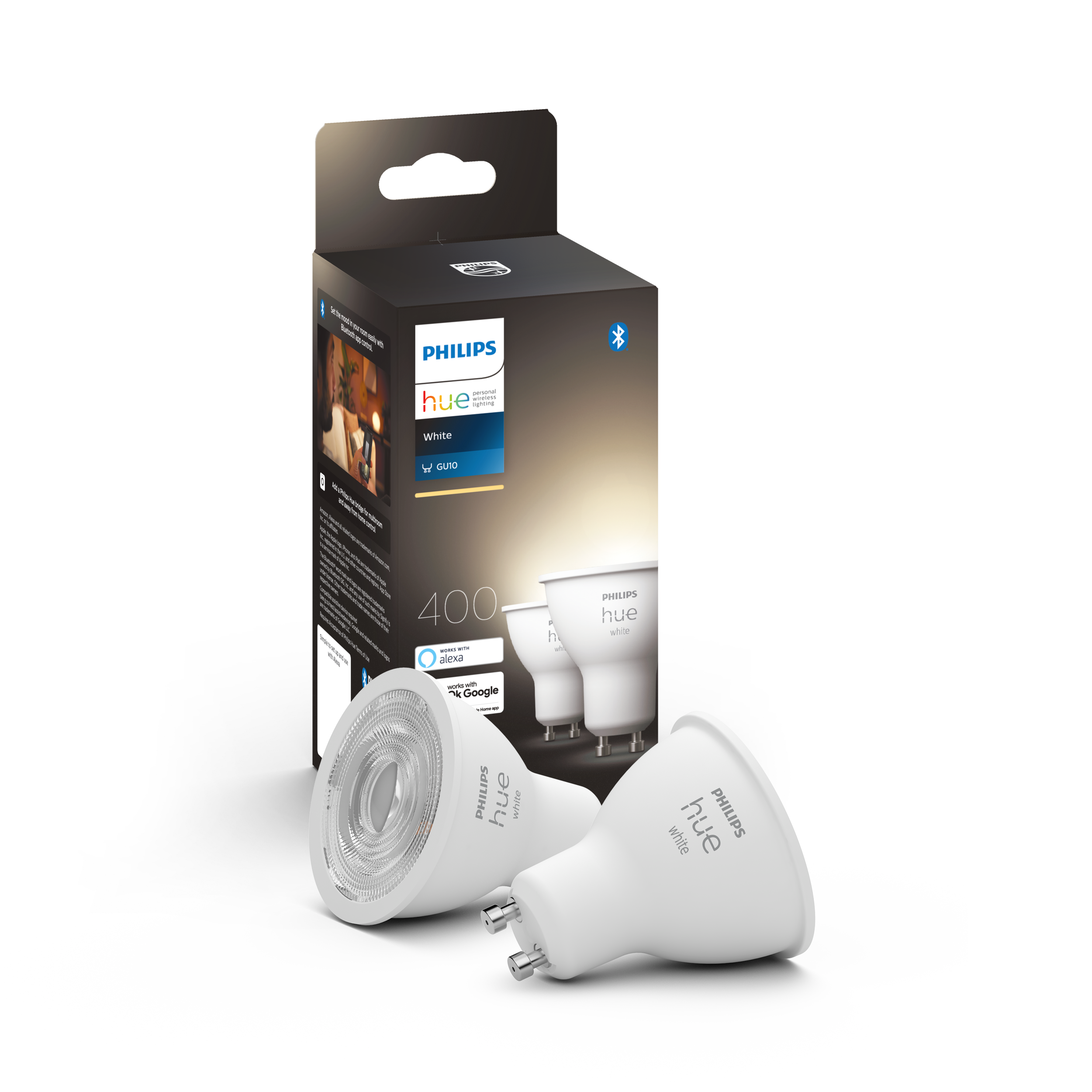 Philips Hue White GU10 2-pack 6W 2700K - Philips Hue | Bellalite