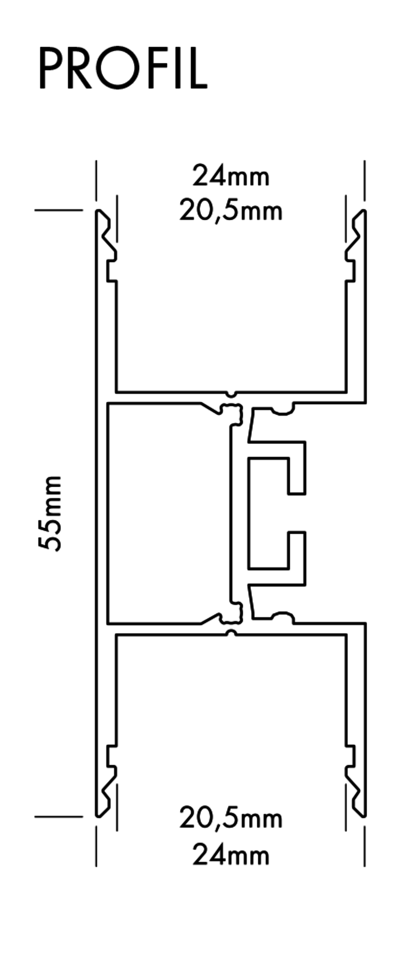 Aluminiumprofil M-Line 2W, 3m - PROLED | Bellalite