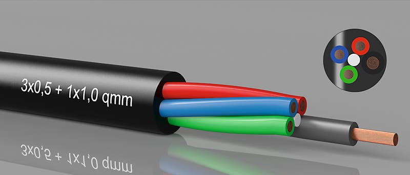 PVC-Kabel 3x0,5mm² + 1x1.0mm² - PROLED | Bellalite PVC-Kabel 3x0,5mm² + 1x1.0mm² - PROLED | Bellalite