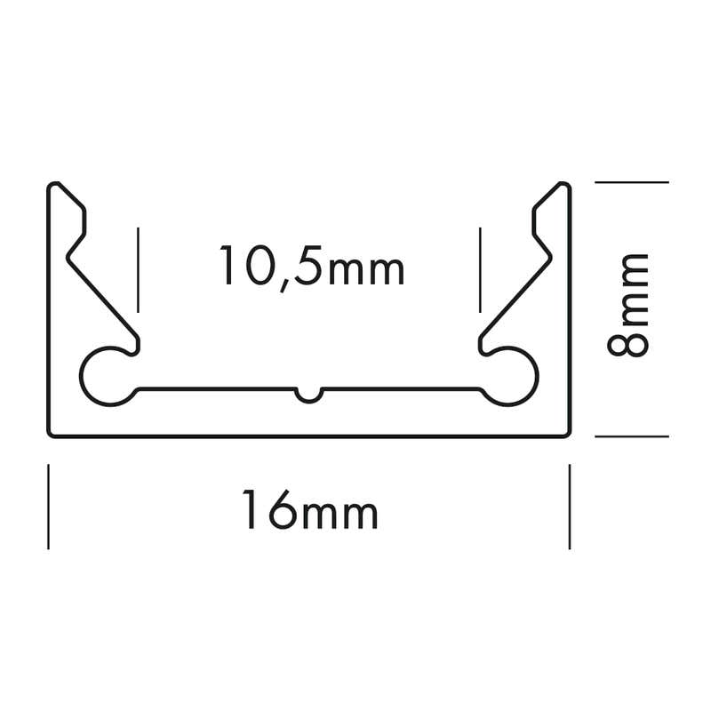 Aluminiumprofil S-Line Curve, 2m Alu - PROLED | Bellalite Aluminiumprofil S-Line Curve, 2m Alu - PROLED | Bellalite