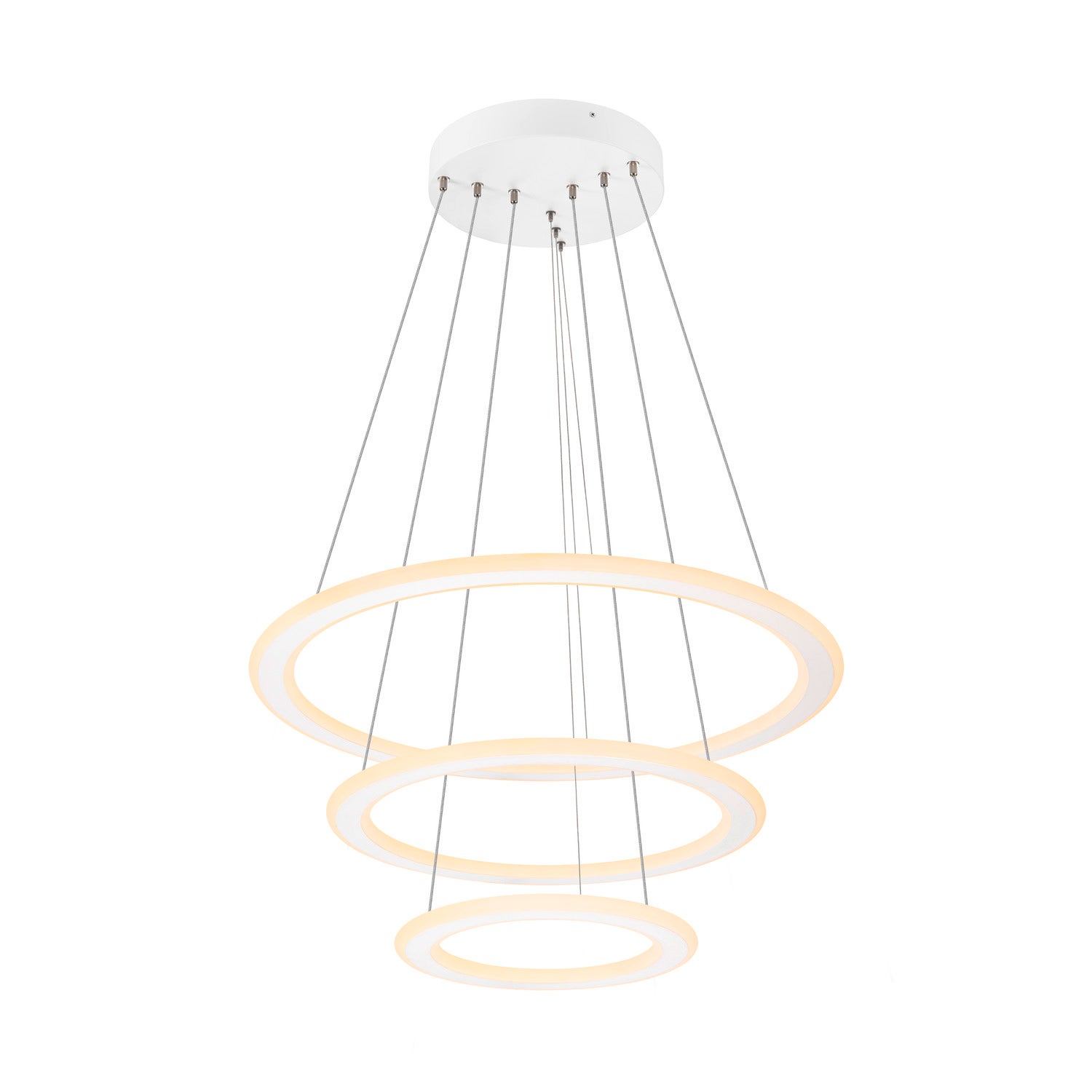 ONE FLAT, pendant light, triple, 300cm, 2700/3000K, DALI 2, Touch, Vit  - SLV | Bellalite
