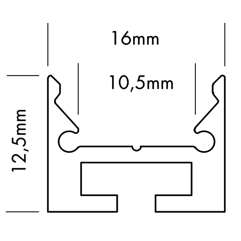 Aluminiumprofil S-Line Low 24, 2m Alu - PROLED | Bellalite