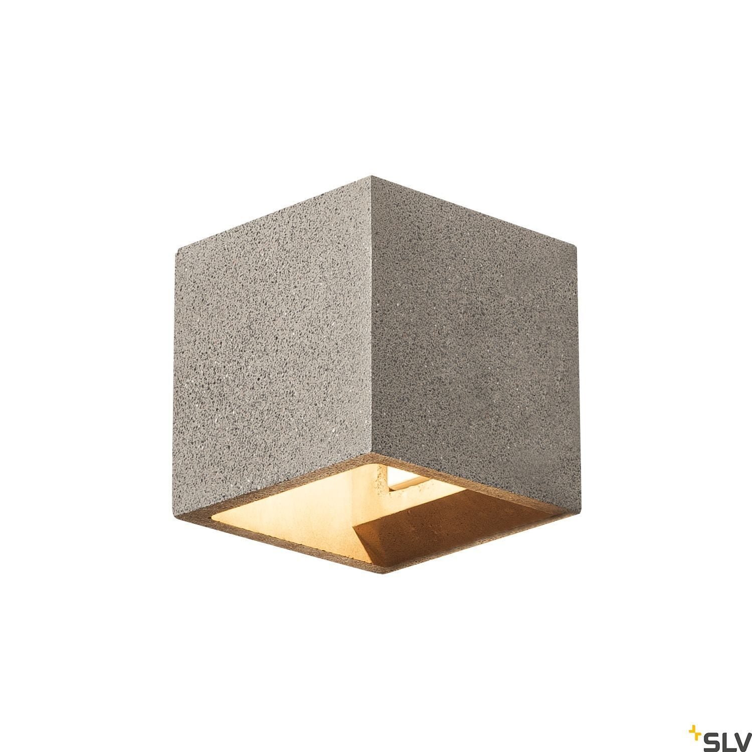 SOLID CUBE väggarmatur, QT14, svart sandsten, max.  - SLV | Bellalite
