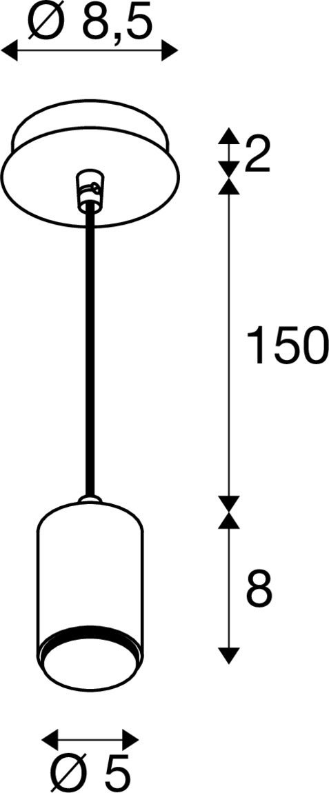 LALU®, pendant light, Mix&Match, 150cm, E27, max. 10W, Svart  - SLV | Bellalite