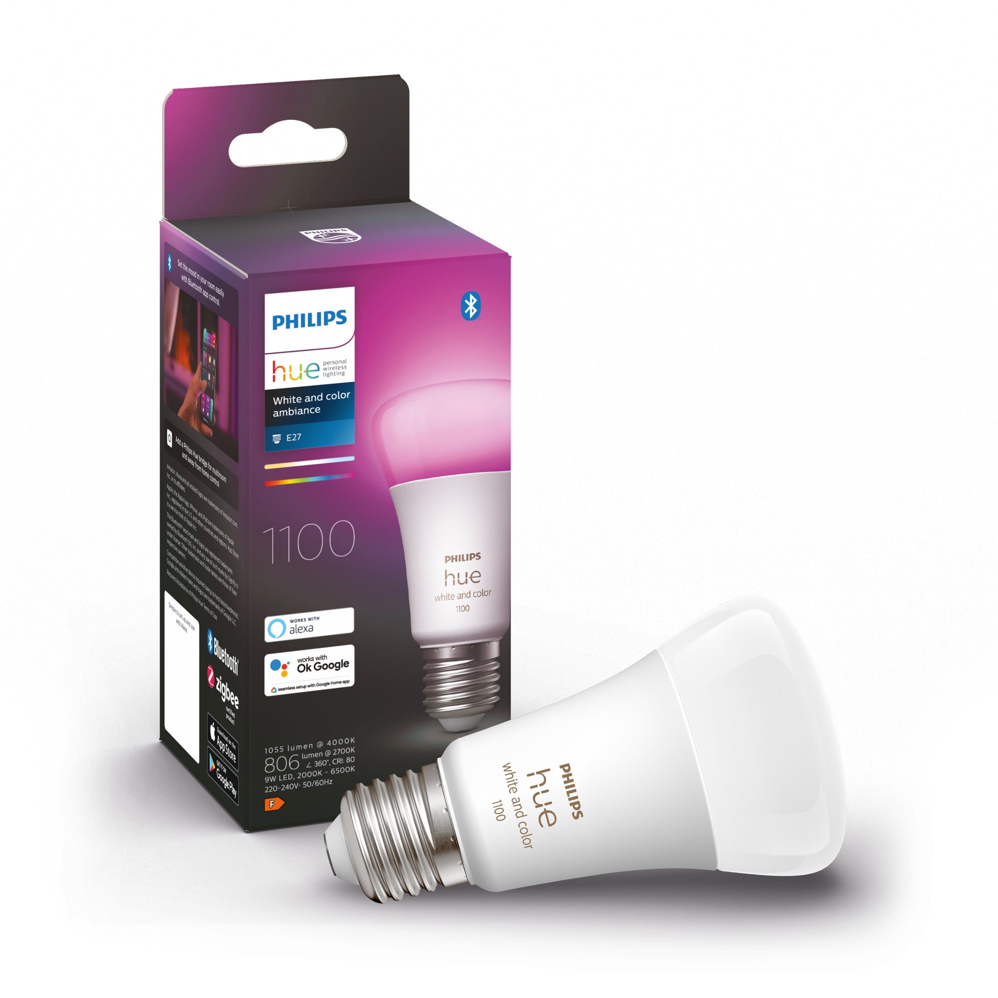 Philips Hue A60 White & Color E27 9W 2000K-6500K + 16 million colors - Philips Hue | Bellalite