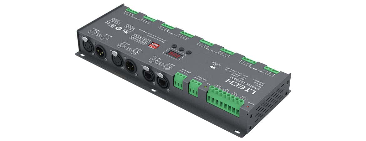 24CH DMX CV LED Dimmer 12-24V DC 24CH x 3A, max 1728W, RDM, 16bit/8bit dim - LTECH | Bellalite 24CH DMX CV LED Dimmer 12-24V DC 24CH x 3A, max 1728W, RDM, 16bit/8bit dim - LTECH | Bellalite