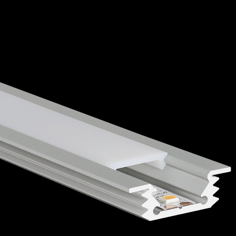 Aluminiumprofil S-Line Flat Rec, 3m Svart - PROLED | Bellalite
