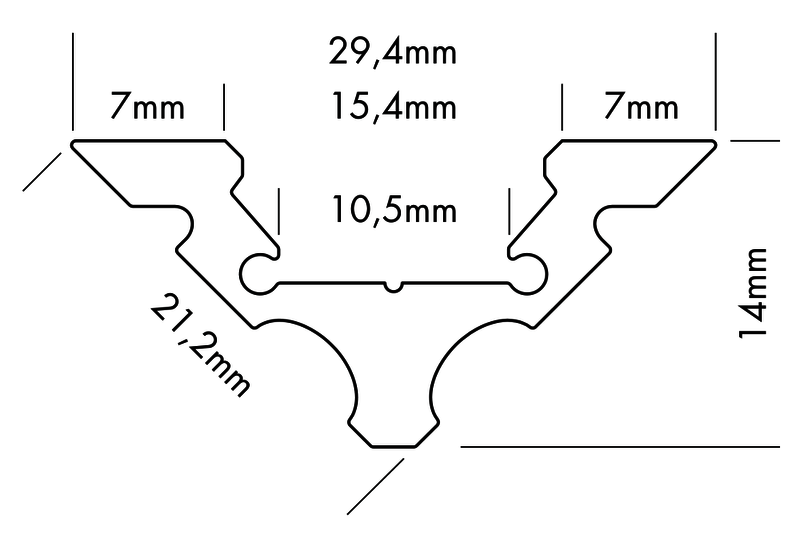 Aluminiumprofil S-Line Corner, 2m Alu - PROLED | Bellalite