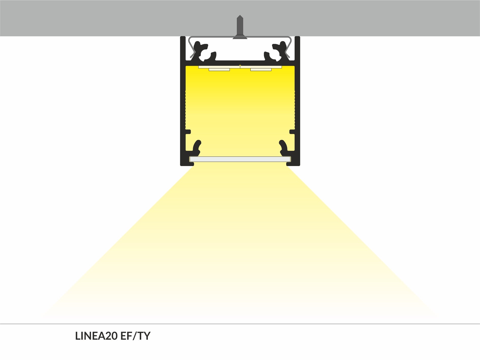 Topmet LED-Profil LINEA20 7510906 Anodiserad alu, L=1m - TOPMET | Bellalite