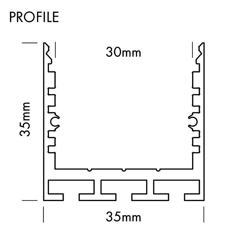 Aluminiumprofil SQ-Line Standard 24, 2m Alu - PROLED | Bellalite