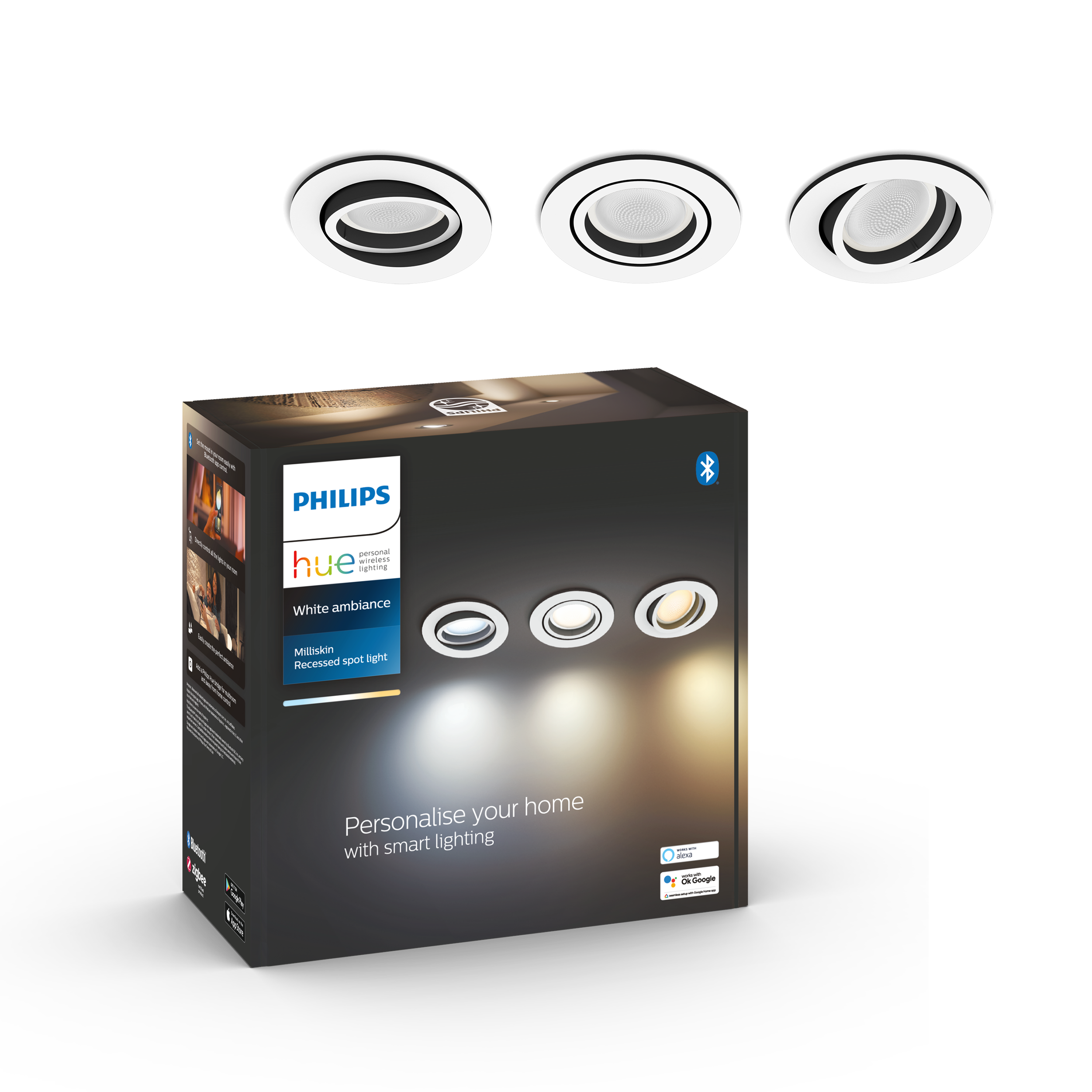 Philips Hue Milliskin Downlight White Ambience x3 - Philips Hue | Bellalite