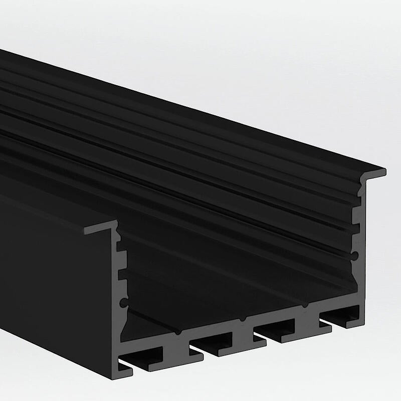 Aluminiumprofil L-Line Rec 24 ST, 2m Svart - PROLED | Bellalite