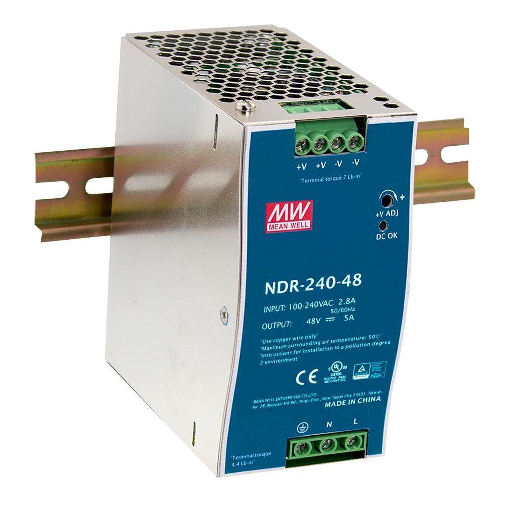 Mean Well NDR-240-24 Din Rail Plus 24V 240W  - Mean Well | Bellalite