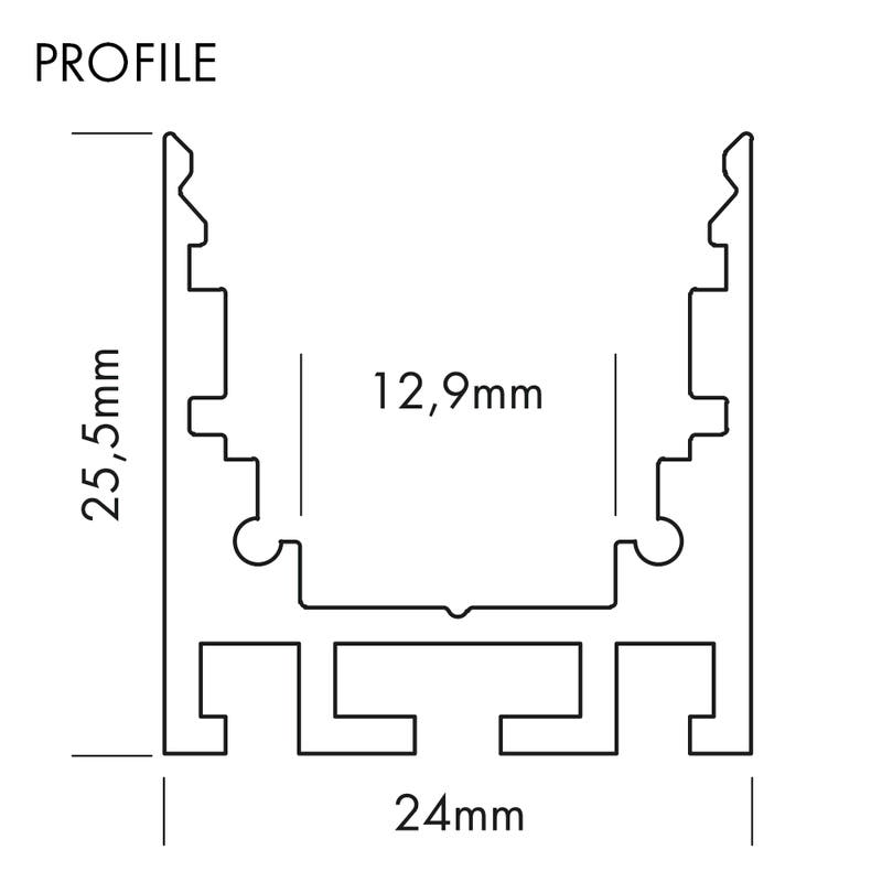 Aluminiumprofil M-Line Standard 24, 2m - PROLED | Bellalite Aluminiumprofil M-Line Standard 24, 2m - PROLED | Bellalite