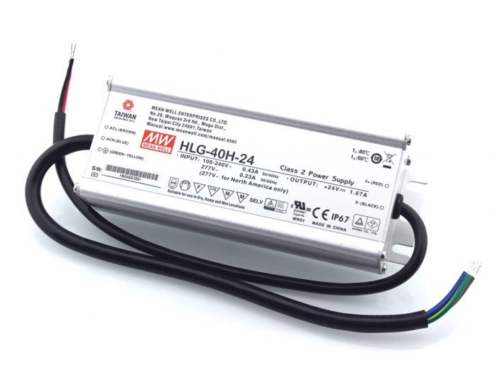 Mean Well HLG-40H-24 PRO 24V 40W IP67  - Mean Well | Bellalite