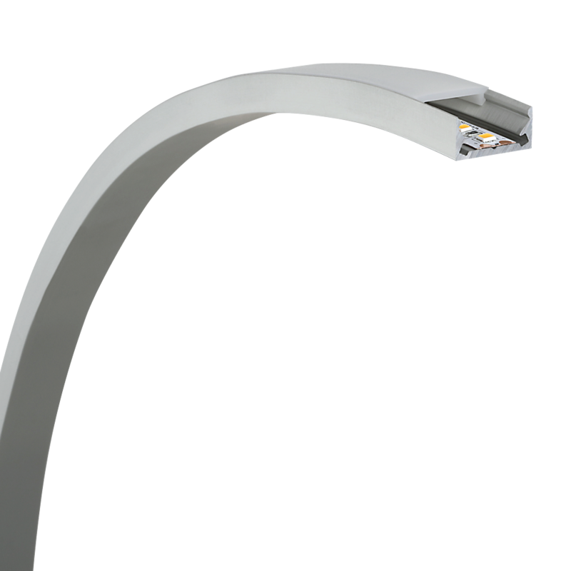 Aluminiumprofil S-Line Curve, 2m Alu - PROLED | Bellalite