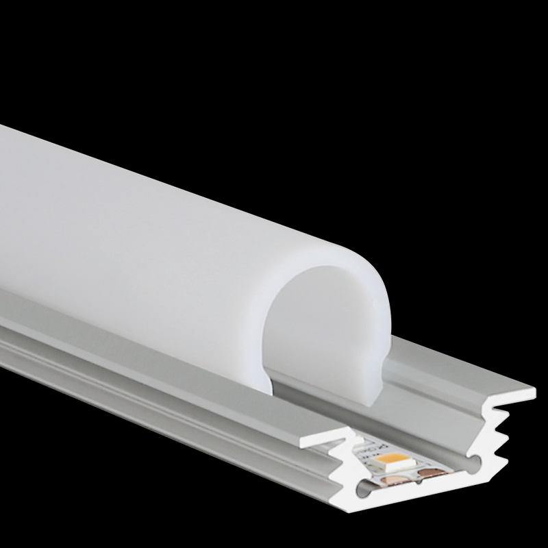 Aluminiumprofil S-Line Flat Rec, 3m Svart - PROLED | Bellalite