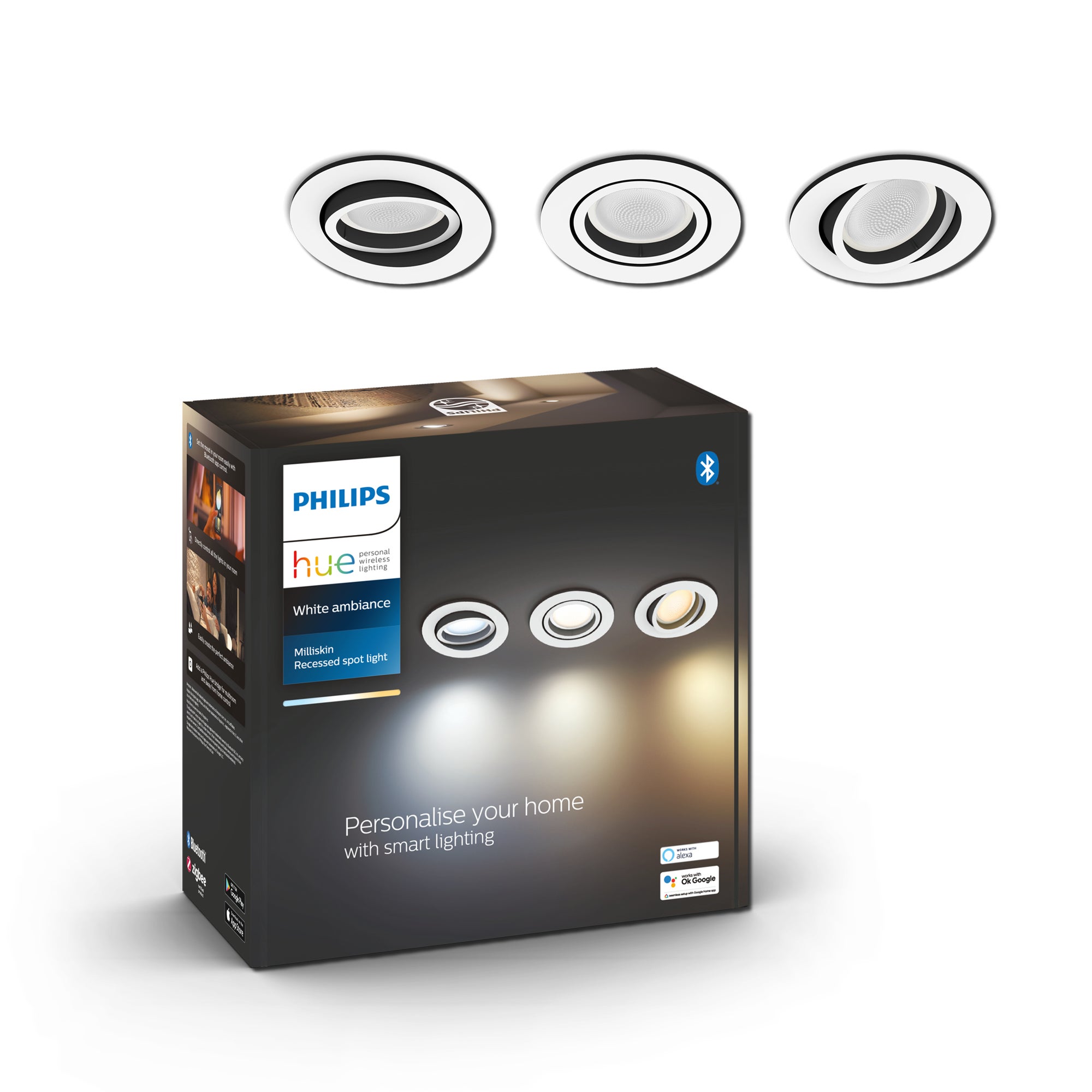 Philips Hue Milliskin Downlight White Ambience x3 - Philips Hue | Bellalite