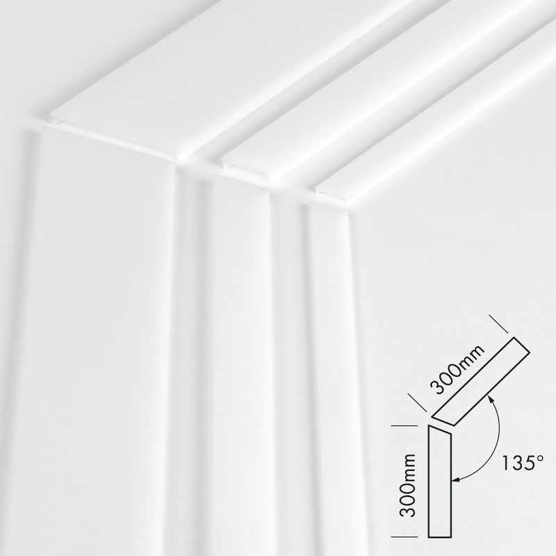 Plastic Cover Set L-Line Flat 135° Svart - PROLED | Bellalite