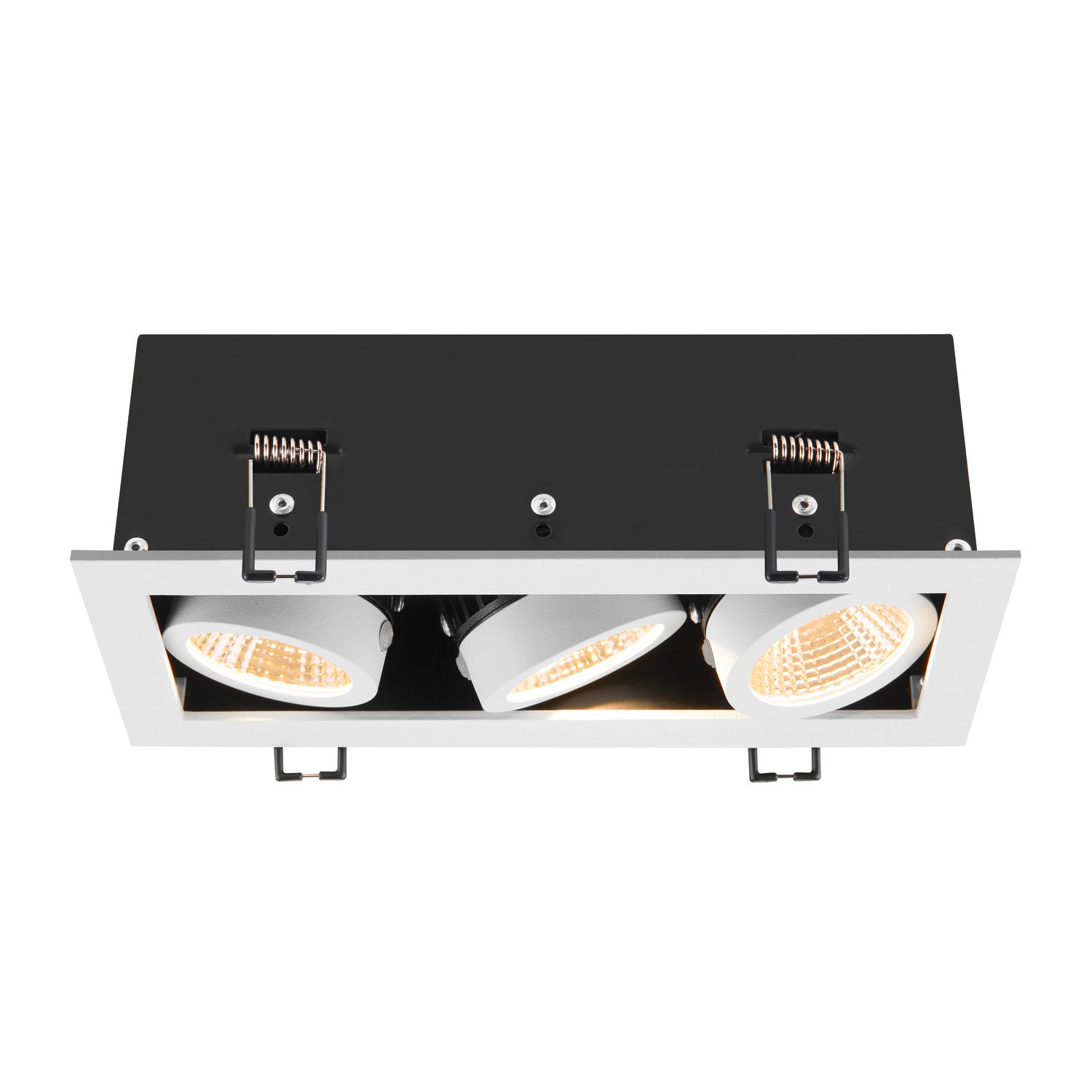 KADUX, recessed ceiling light, triple, 3000K, 38°, IP 20, square, Vit  - SLV | Bellalite
