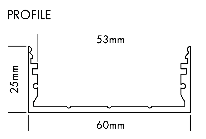 Aluminiumprofil L-Line Low, 2m Vit - PROLED | Bellalite