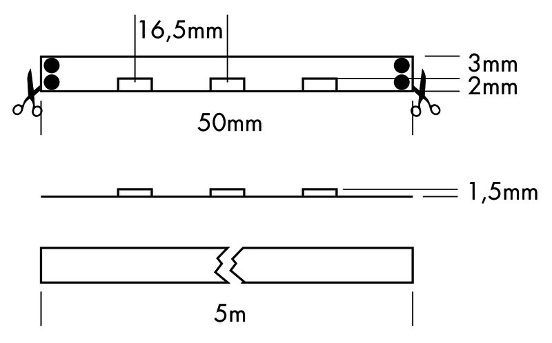 Flex Strip Side View Mono 5m 3000K - PROLED | Bellalite