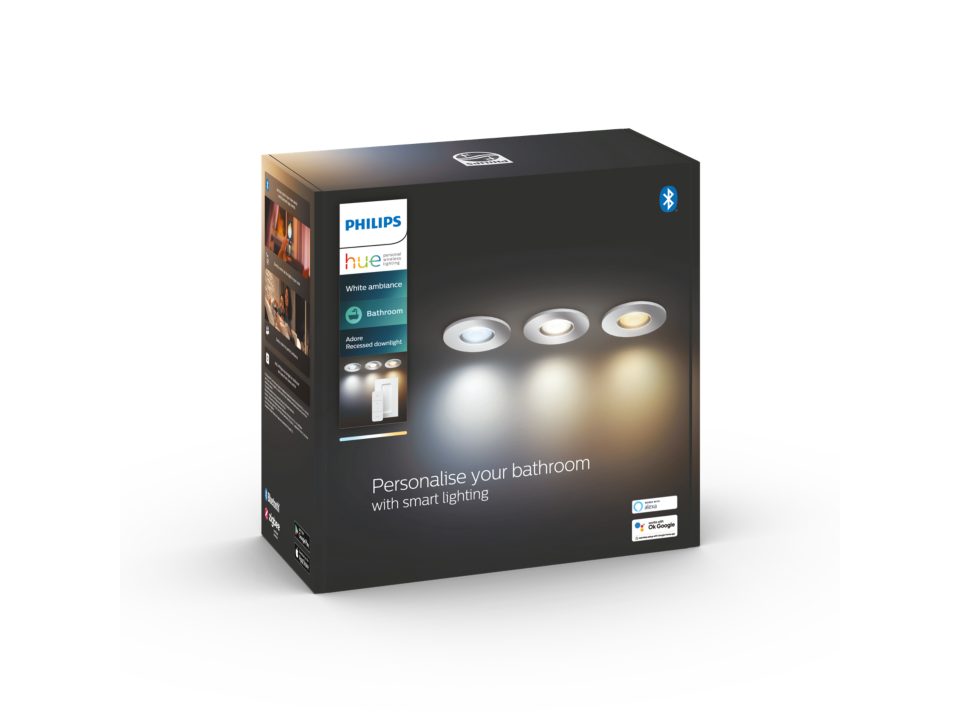 Philips Hue Adore 3x Downlight White Ambience IP44 - Philips Hue | Bellalite
