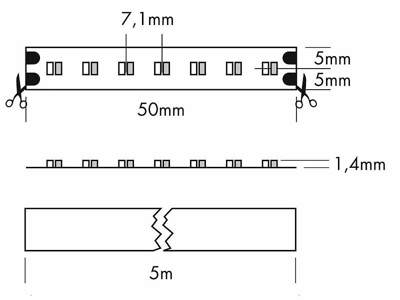 Flex Strip Dim-To-Warm 1400 G2, per meter Dynamisk färgtemperatur - PROLED | Bellalite