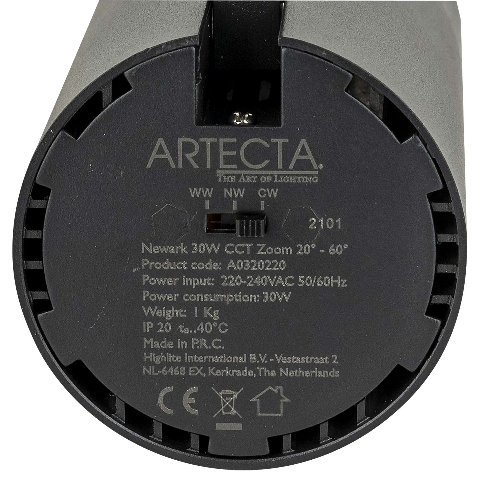 Newark 30W CCT Zoom 20°-60° Svart - Artecta | Bellalite Newark 30W CCT Zoom 20°-60° Svart - Artecta | Bellalite