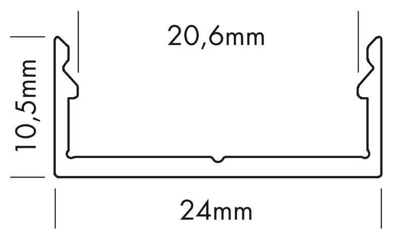 Aluminiumprofil M-Line Extra Low 10, 2m - PROLED | Bellalite Aluminiumprofil M-Line Extra Low 10, 2m - PROLED | Bellalite