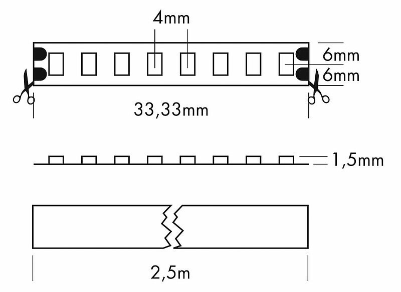 Flex Strip 1200 HE+ Mono G2, per meter 2400 K - PROLED | Bellalite