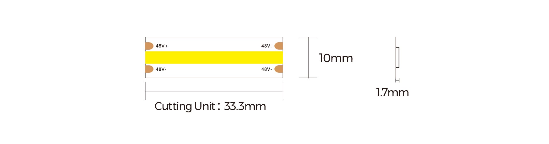 Colors LED-Strip DF8 3000K 48V 10W/m IP65 per meter - Colors | Bellalite