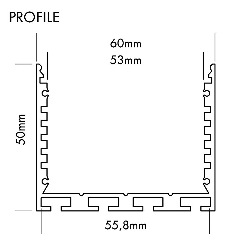 Aluminiumprofil L-Line Standard 24, 5m Alu - PROLED | Bellalite