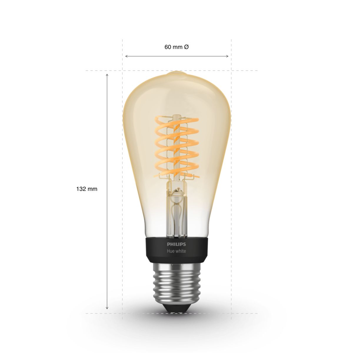 Philips Hue Filament Edison 60mm White E27 7W 2100K - Philips Hue | Bellalite