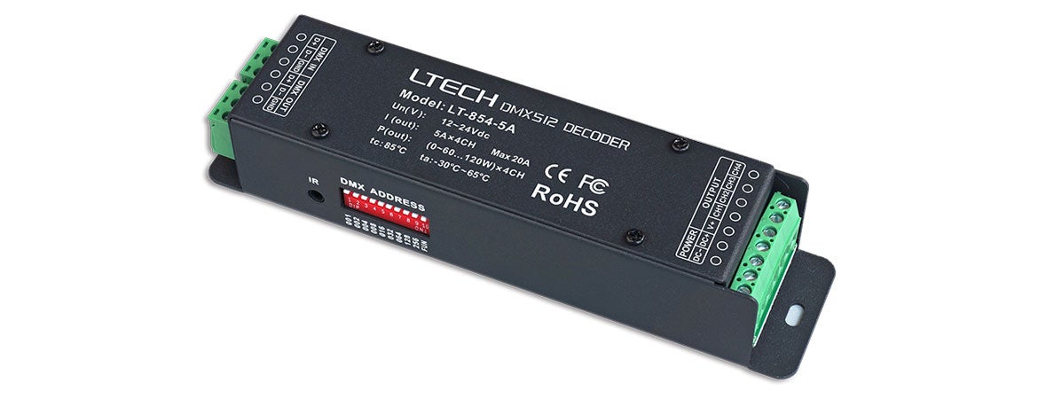 4CH DMX CV LED Dimmer 12-24V DC - LTECH | Bellalite