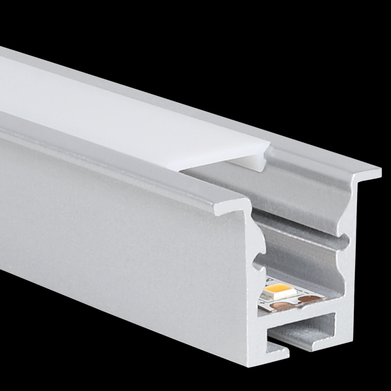 Aluminiumprofil S-Line Rec 24 ST, per meter Svart - PROLED | Bellalite