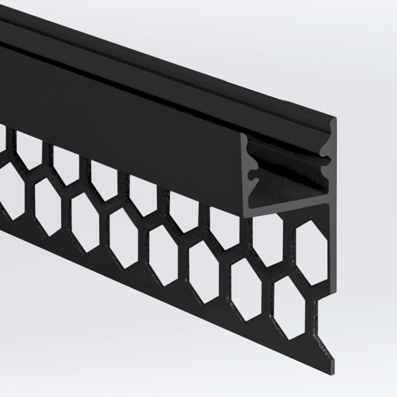 Aluminiumprofil S-Line Tiles Top, 2m Svart - PROLED | Bellalite