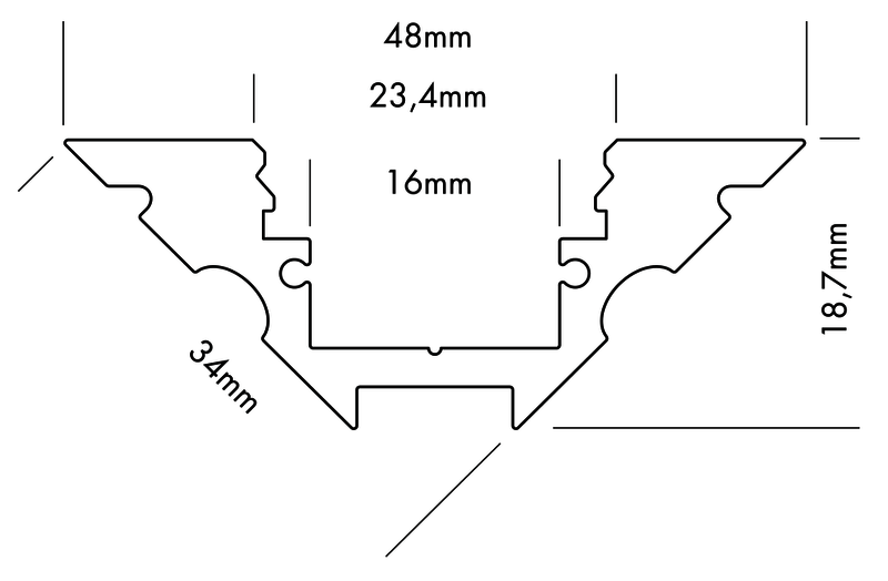 Aluminiumprofil M-Line Corner, 3m - PROLED | Bellalite