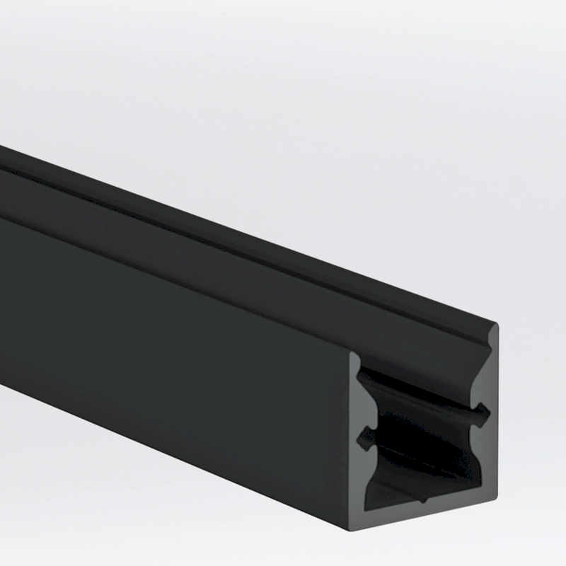 Aluminiumprofil S-Line Standard, per meter Svart - PROLED | Bellalite