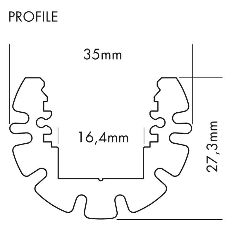 Aluminiumprofil M-Line Circle, 2m - PROLED | Bellalite Aluminiumprofil M-Line Circle, 2m - PROLED | Bellalite