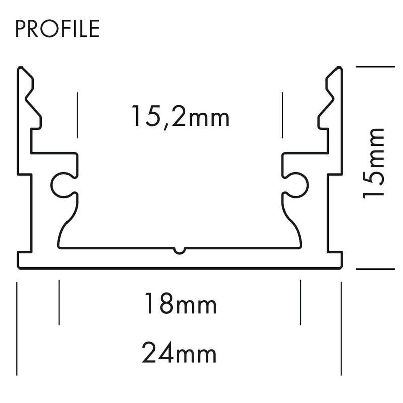 Aluminiumprofil M-Line Low, 2m - PROLED | Bellalite Aluminiumprofil M-Line Low, 2m - PROLED | Bellalite