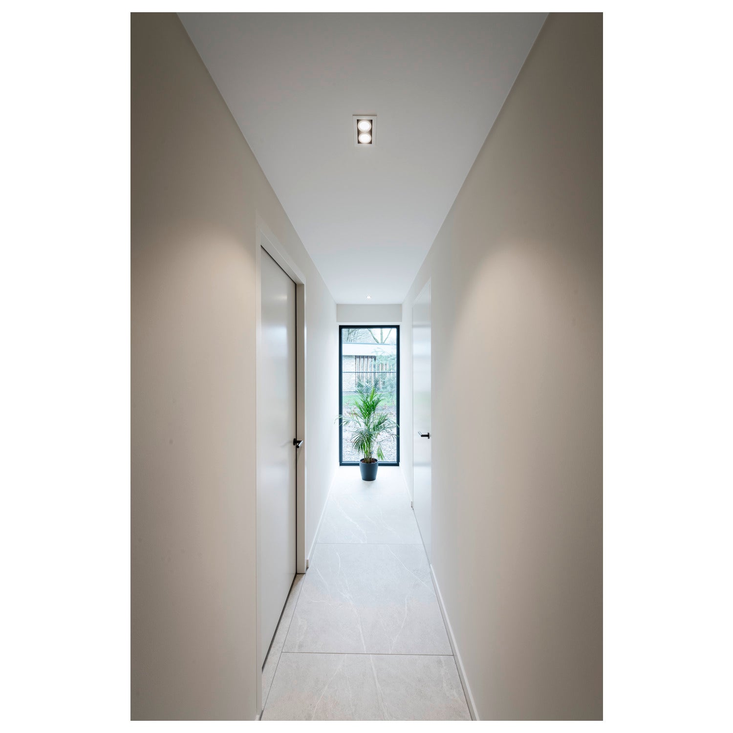 KADUX, recessed ceiling light, double, 3000K, 38°, IP 20, square, Vit  - SLV | Bellalite