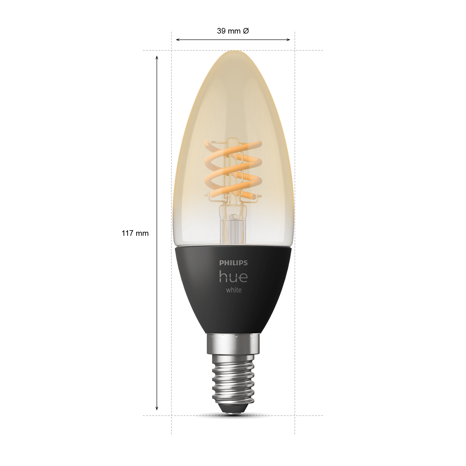 Philips Hue Filament Kron White E14 4,5W 2100K - Philips Hue | Bellalite
