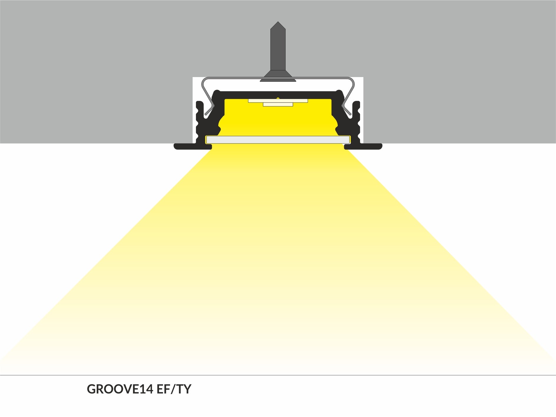 Topmet LED-Profil GROOVE14 Anodiserad alu L=1m - TOPMET | Bellalite