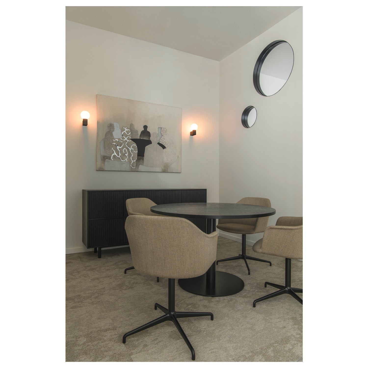 VARYT, wall-mounted light, round, 1x max. 6W E14, Svart  - SLV | Bellalite