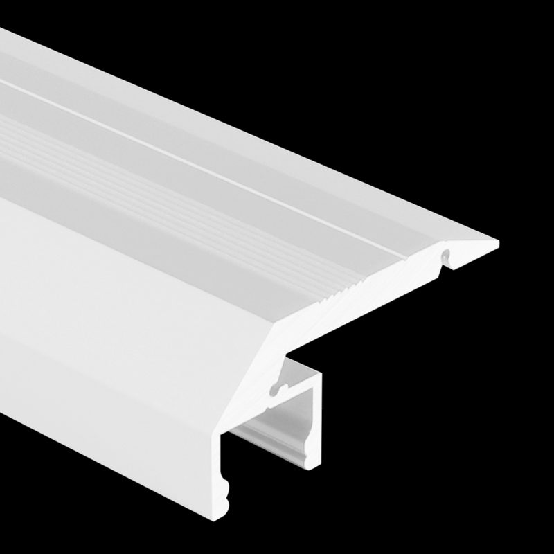Aluminiumprofil S-Line Step Down, per meter Vit - PROLED | Bellalite